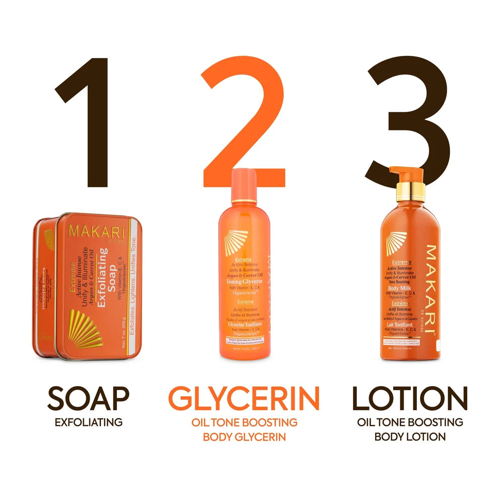 Makari - Extreme Argan & Carrot Oil Tone Boosting Body Glycerin (16.8oz/500ml)