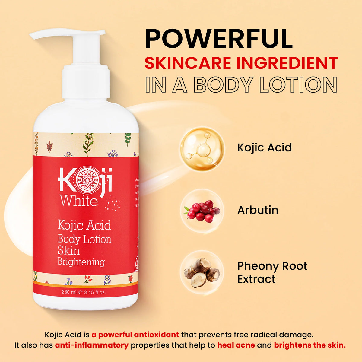 Koji White - Kojic Acid Skin Brightening Body Lotion (500ml/16.9 fl.oz.)