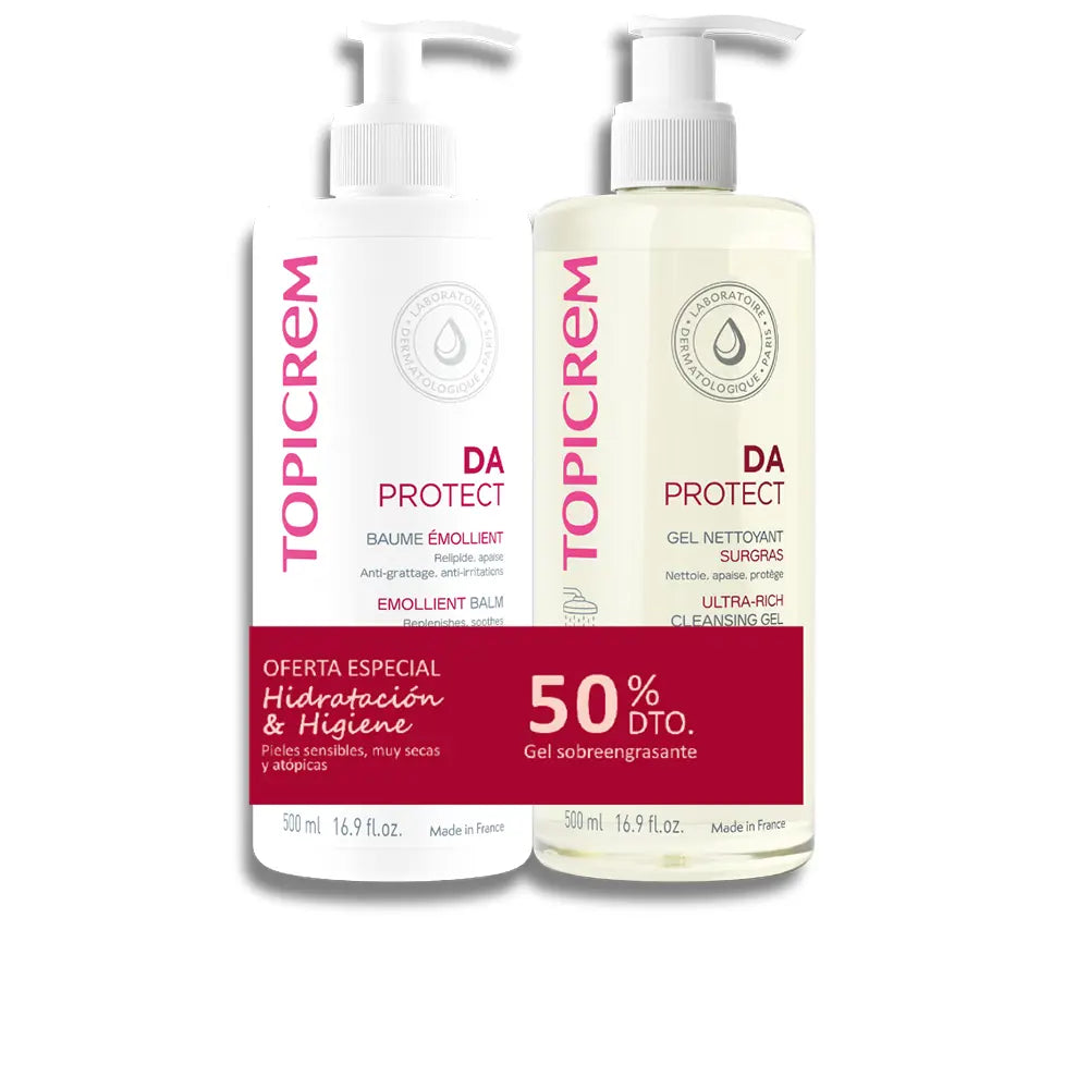 Topicrem - Da Protect Emolient Balm (500 ml) + Cleansing Gel (500ml)