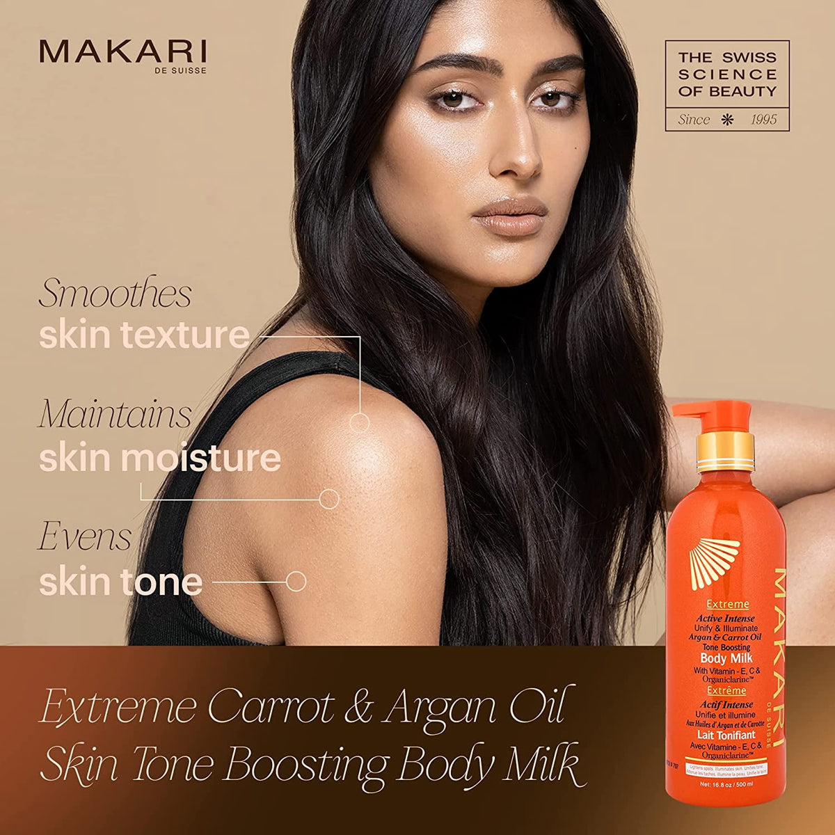 Makari - Argan & Carrot Oil Tone Boosting Body Milk (500ml/ 16.8 fl.oz)