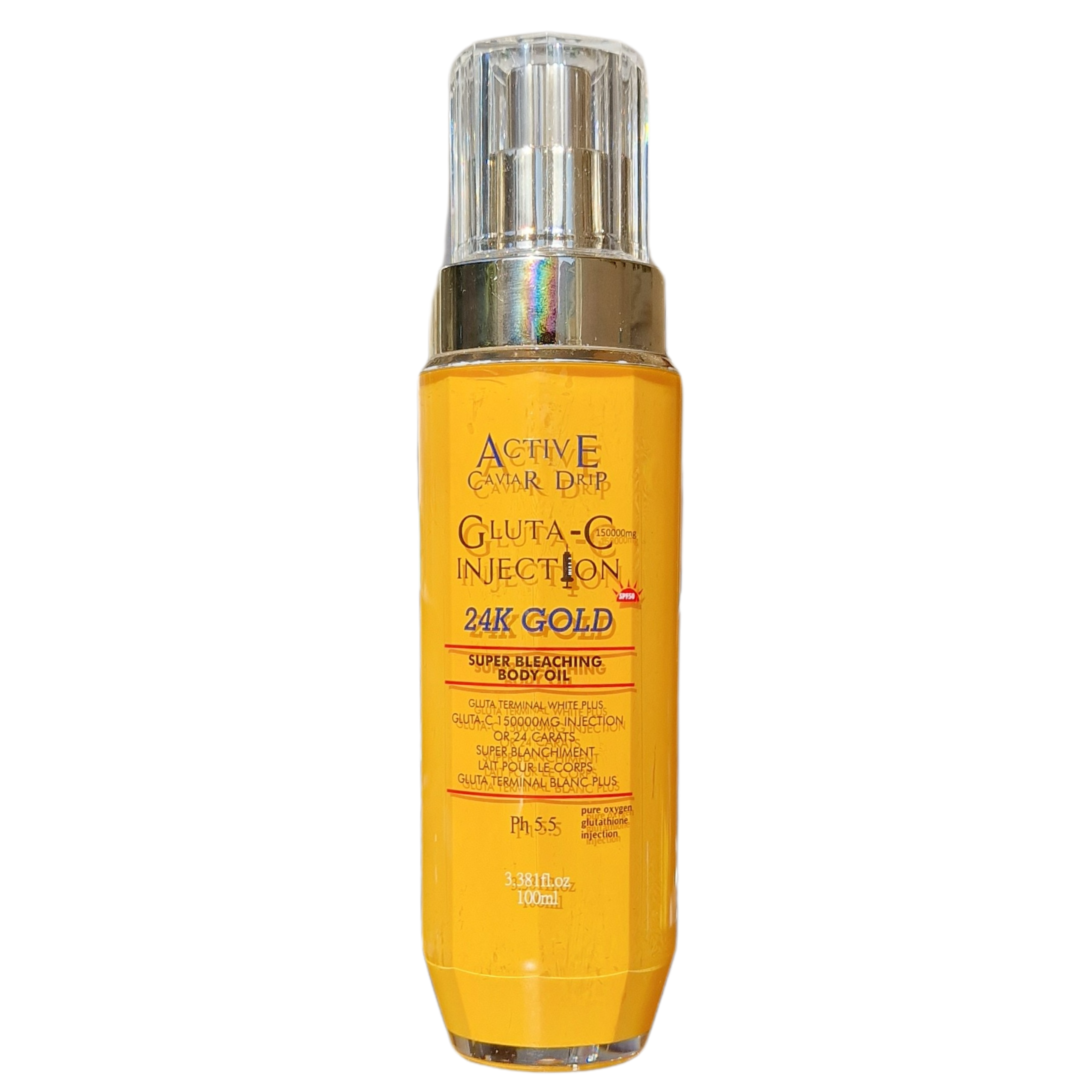 Active Caviar Drip - Super Bleaching Body Oil Gluta Injection 150000mg - (100ml / 3.38 fl oz)