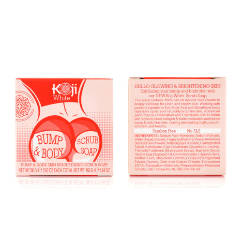 Koji White Kojic Acid Bump Eraser Body Scrub Soap 2 Bars (160g)