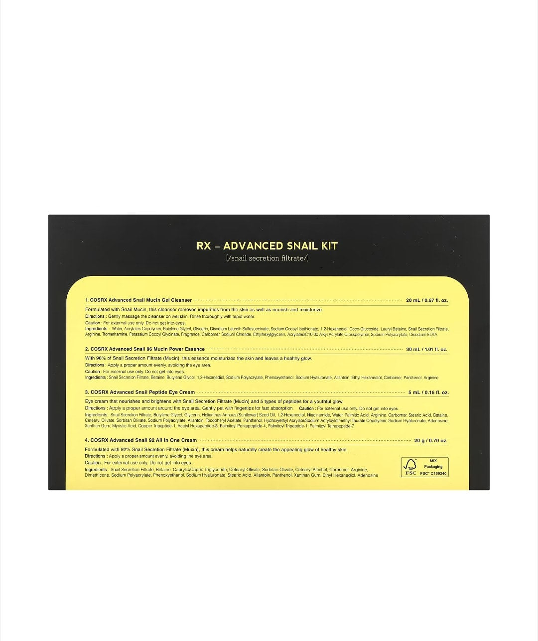 COSRX - All About Snail Kit, 4 Piece Kit