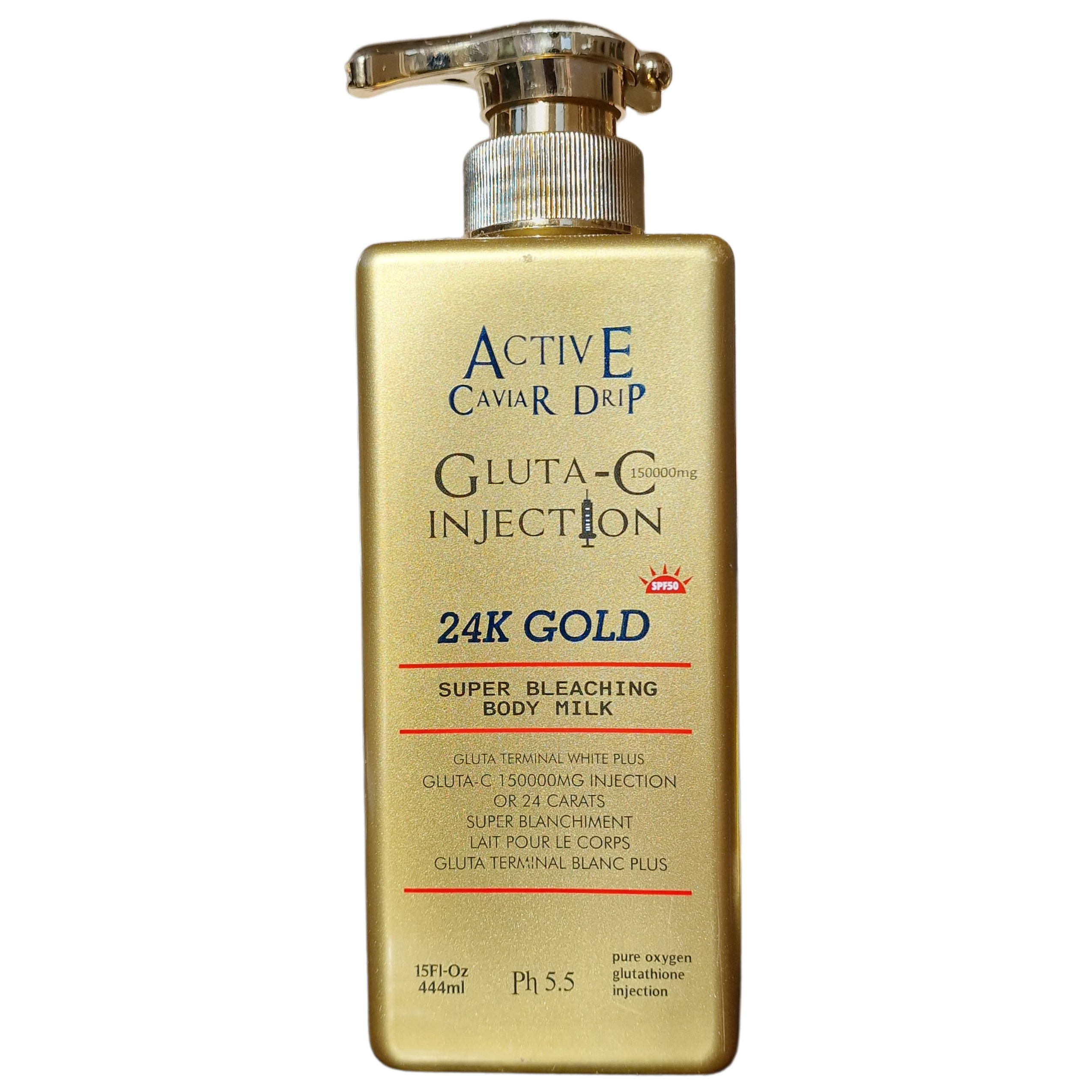 Active Caviar Drip - Gluta C 150000mg Injection, 24K Gold (444ml / 15 fl oz)