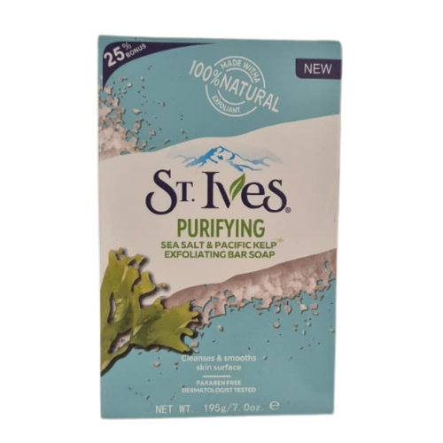 St Ives Purifying (sea salt & pacific kelp) Exfoliating bar soap 195g