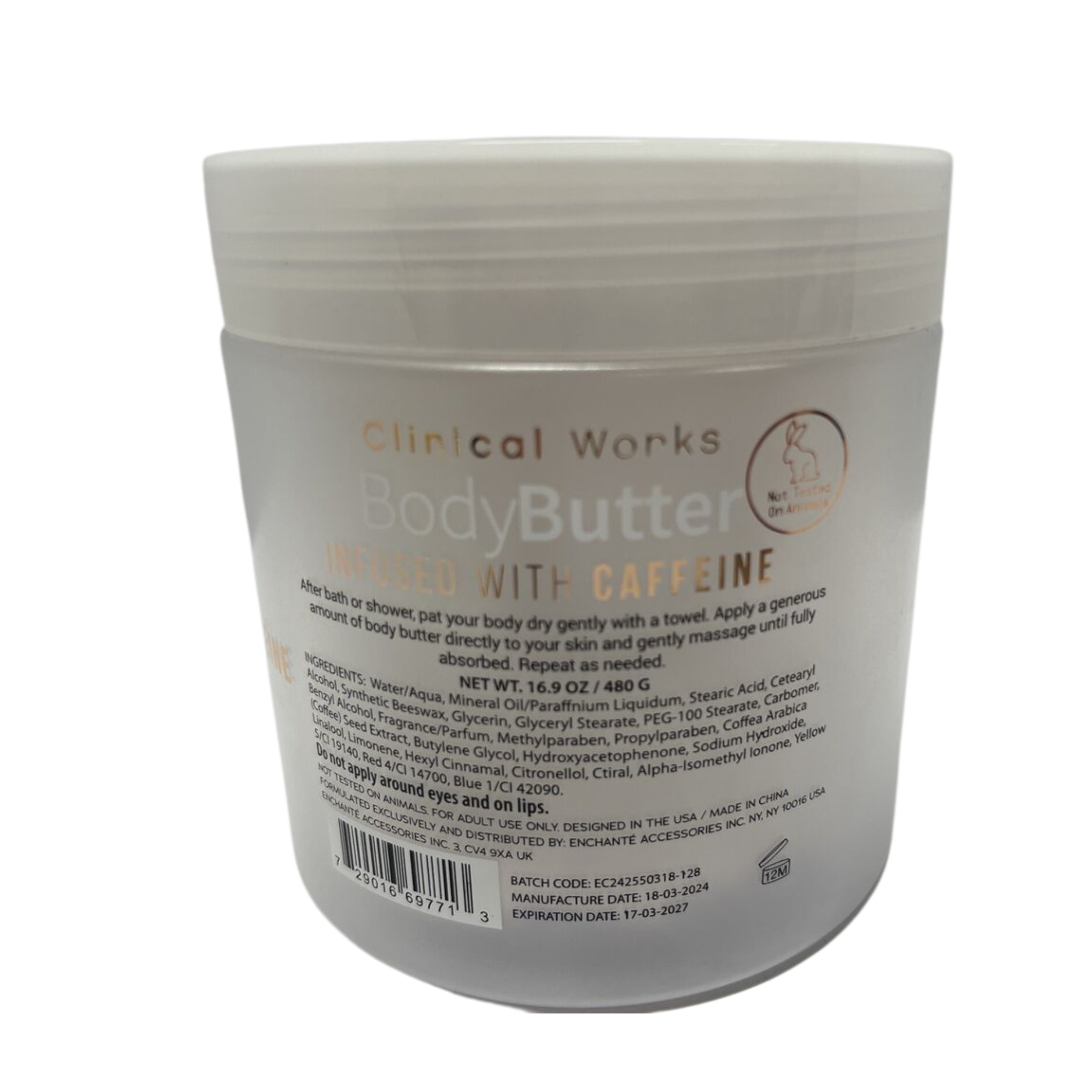 Clinical Works - Body Butter Infused with Caffeine (16.9 oz/480g)