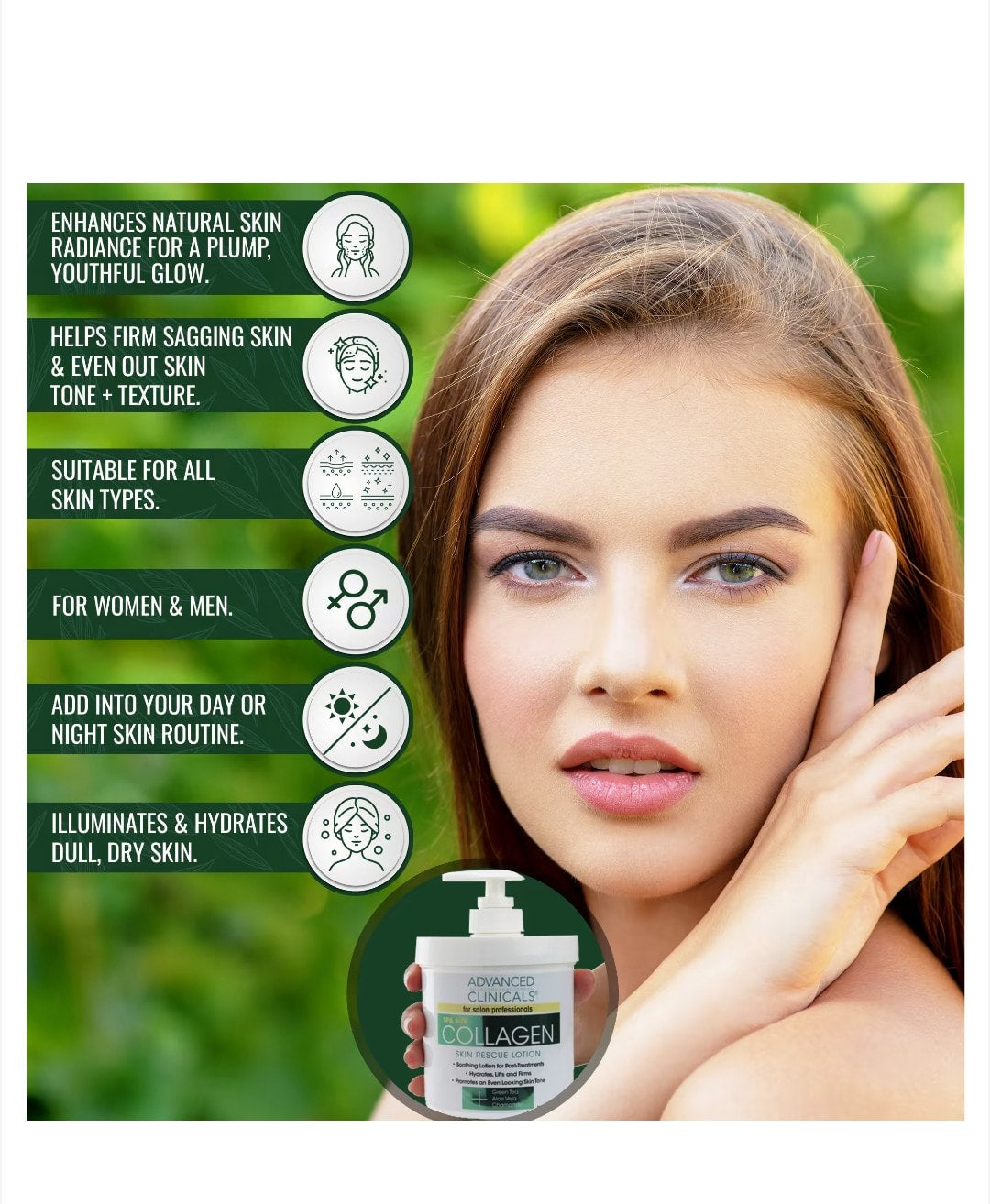 Advanced Clinicals - Collagen, Skin Rescue Lotion, Fragrance Free, 16 oz (454 g)