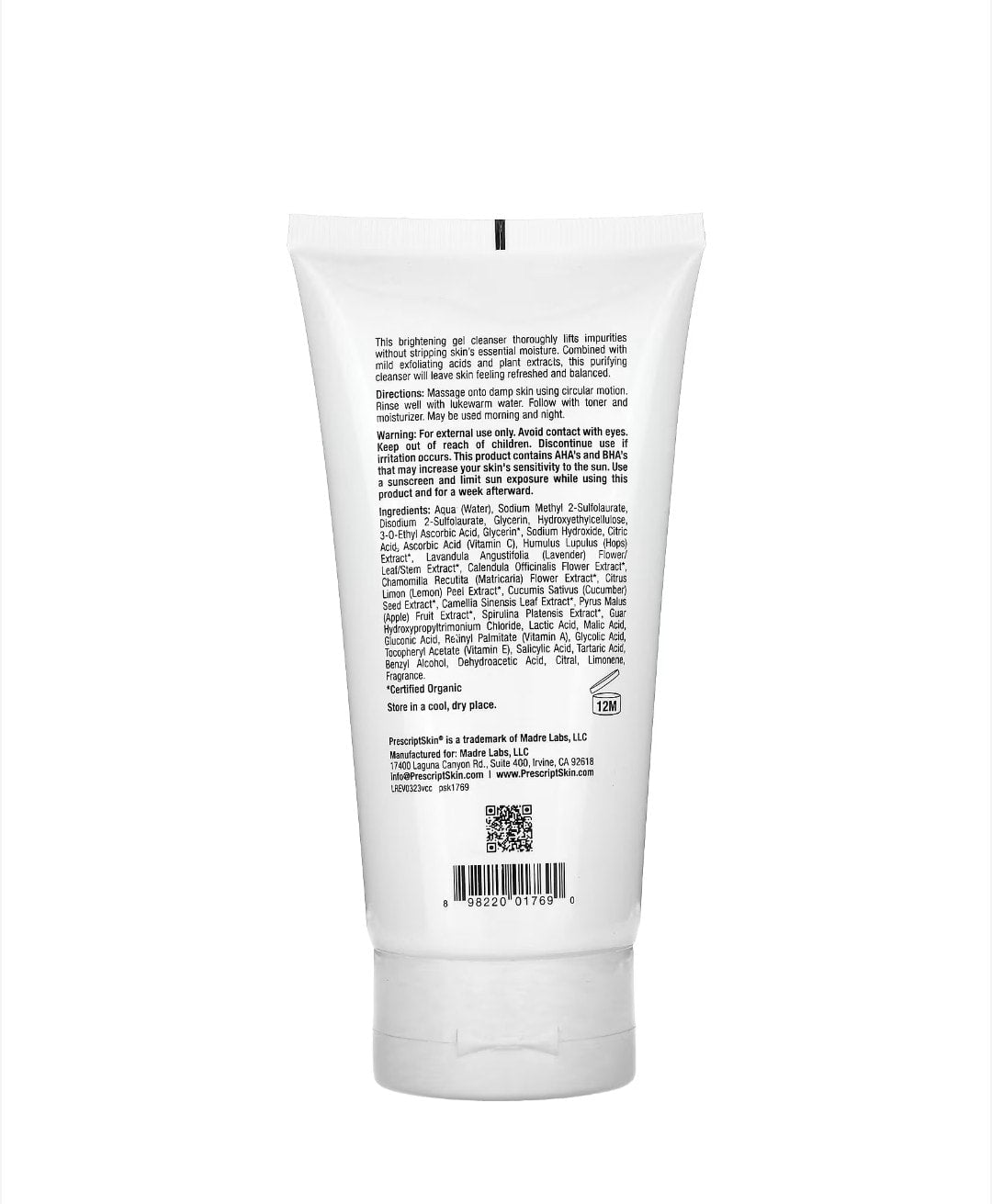 PrescriptSkin - Vitamin C Cleanser, Enhanced Brightening Gel