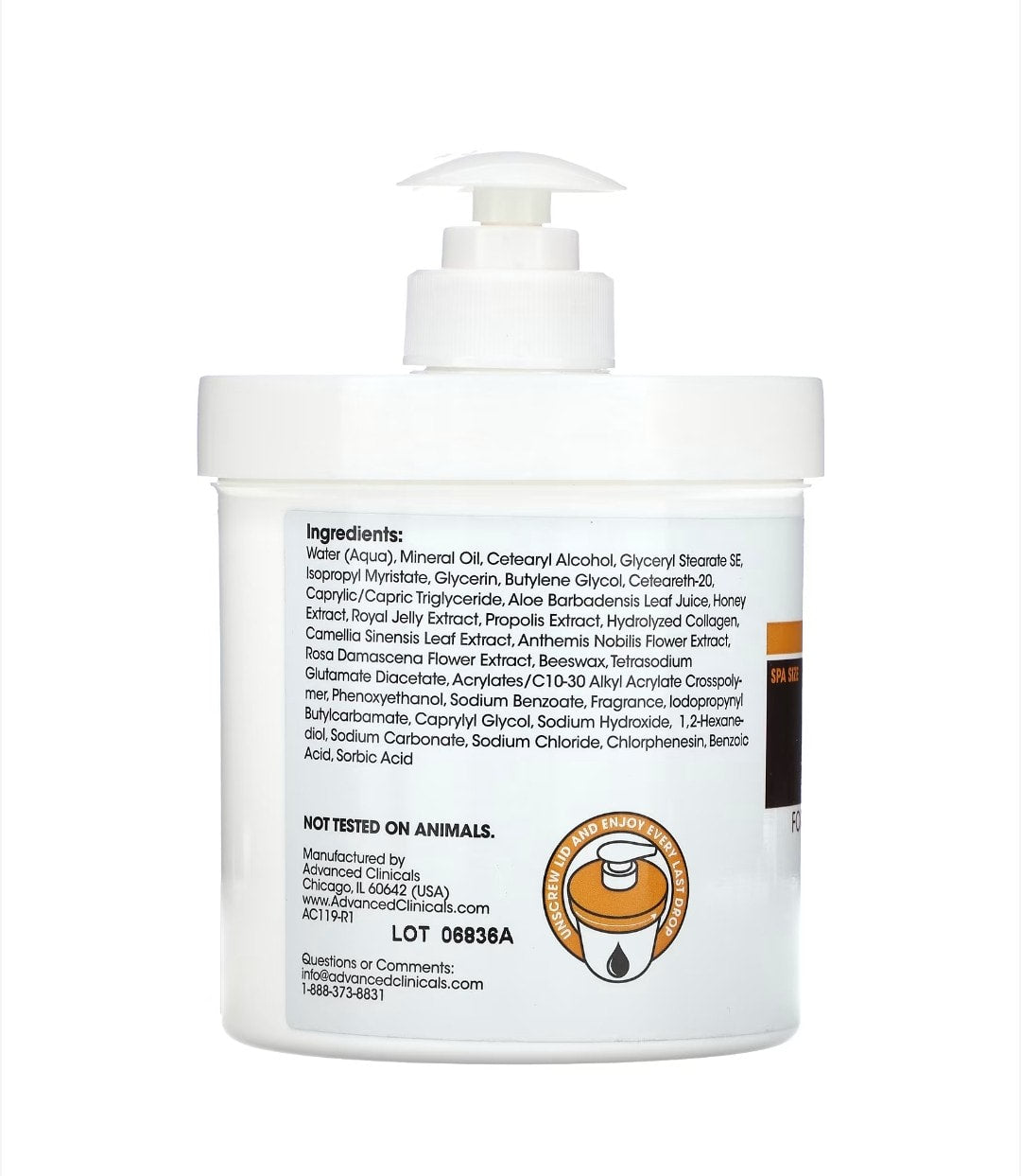 Advanced Clinicals - Manuka Honey Cream, 1 lbs (16 oz)