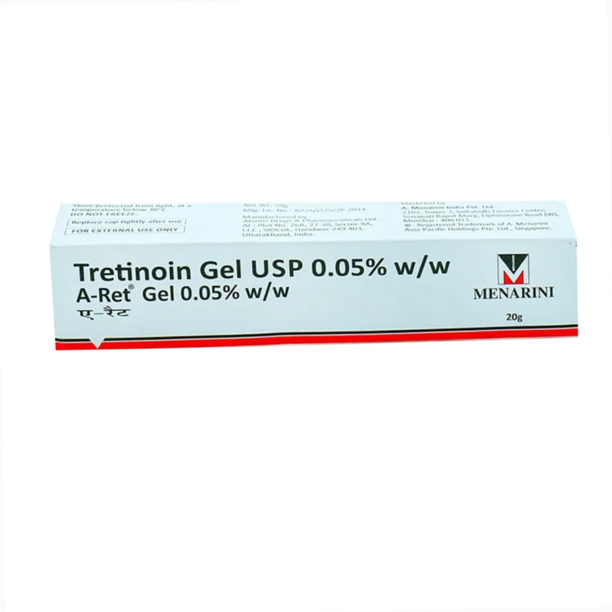 Menarini - Tretinoin Gel USP( 0.1/0.025/0.05) W/W