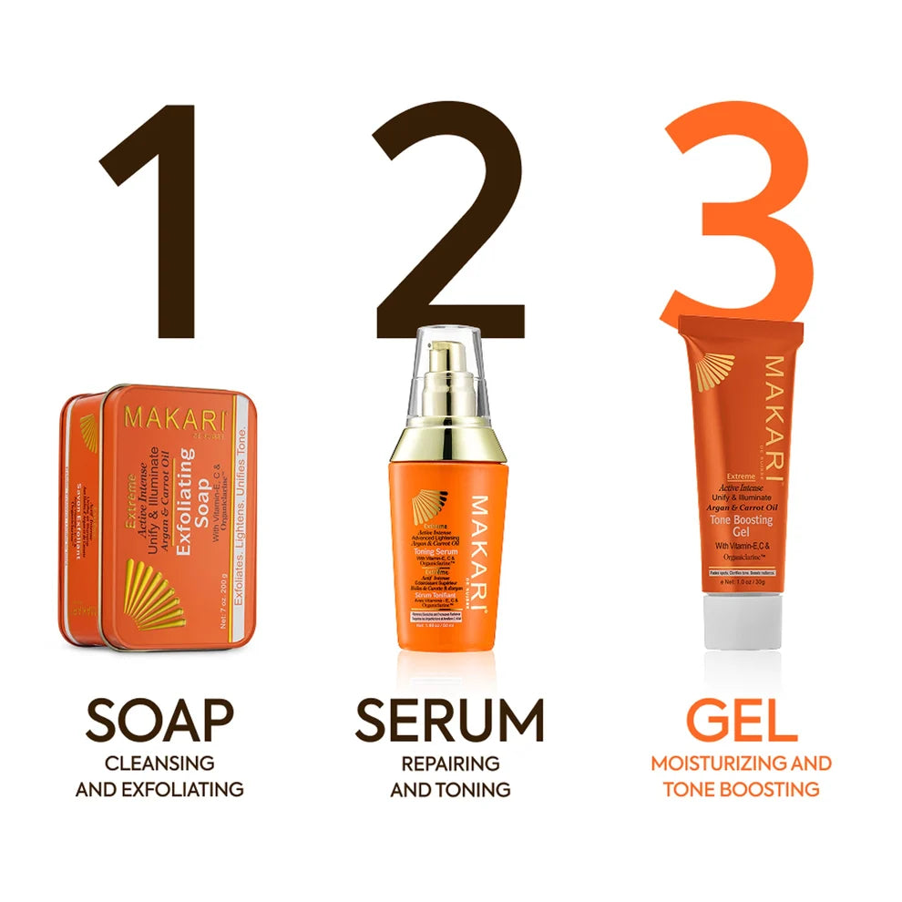 Makari - Extreme Argan &amp; Carrot Oil Tone Boosting Gel advanced lightening (1.0oz/30g)