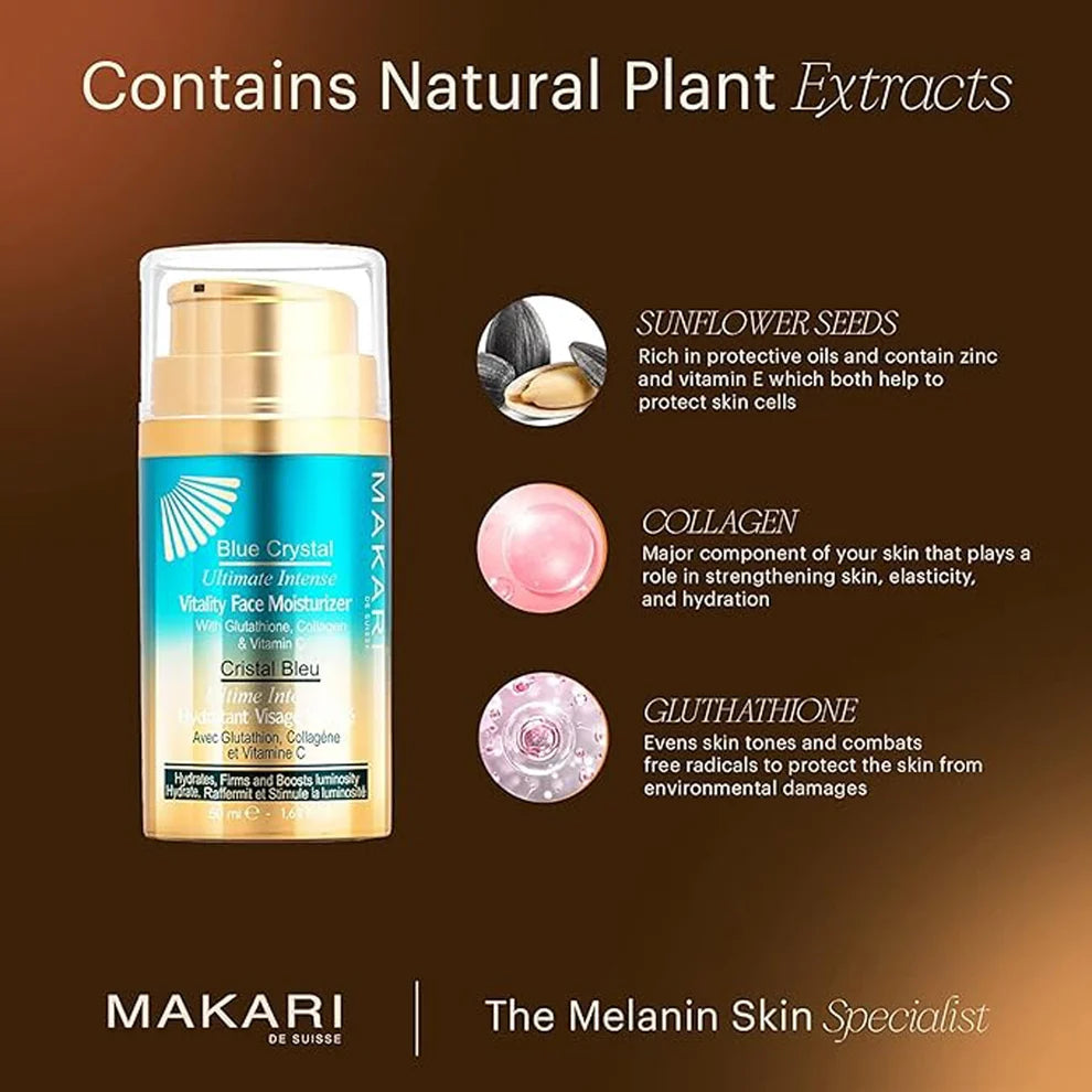Makari - Blue Crystal Vitality Face Moisturizer brightening day &amp;night cream(1.7oz/50ml)