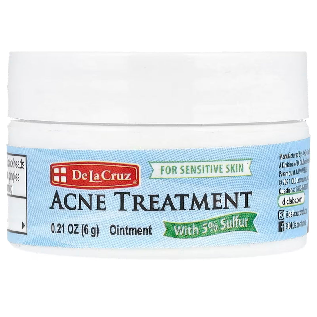 De La Cruz - Acne Treatment with 5% Sulfur (0.21 oz/6g)
