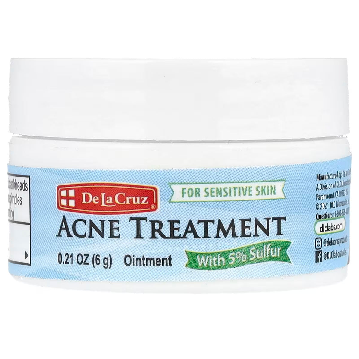 De La Cruz - Acne Treatment with 5% Sulfur (0.21 oz/6g)