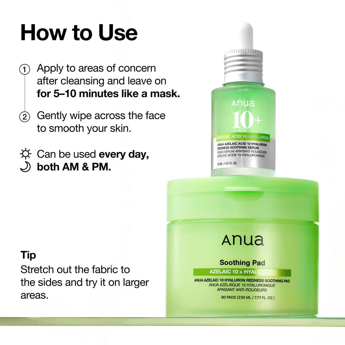 Anua - Azelaic 10 Hyaluron Redness Soothing Pads (230ml/7.77 fl.oz.)