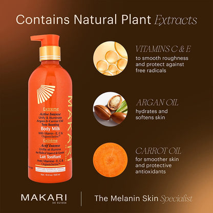 Makari - Argan &amp; Carrot Oil Tone Boosting Body Milk (500ml/ 16.8 fl.oz)