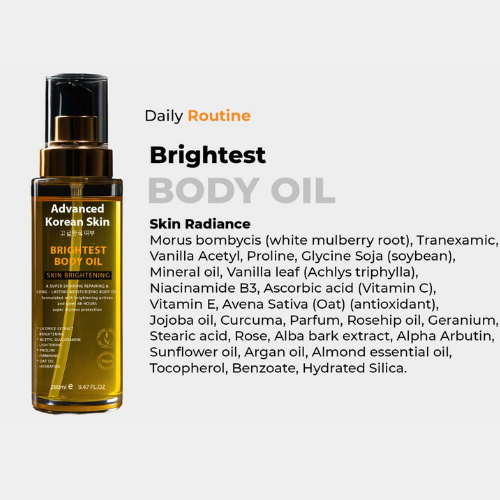 Advanced Korean Skin - Skin Brightening Body Oil (280ml)