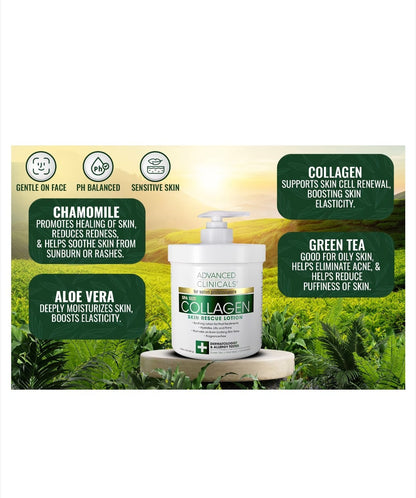 Advanced Clinicals - Collagen, Skin Rescue Lotion, Fragrance Free, 16 oz (454 g)
