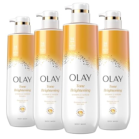 Olay Body Wash for Women, Tone Brightening Exfoliation, Vitamin C Serum Complex, For All Skin Types, 20