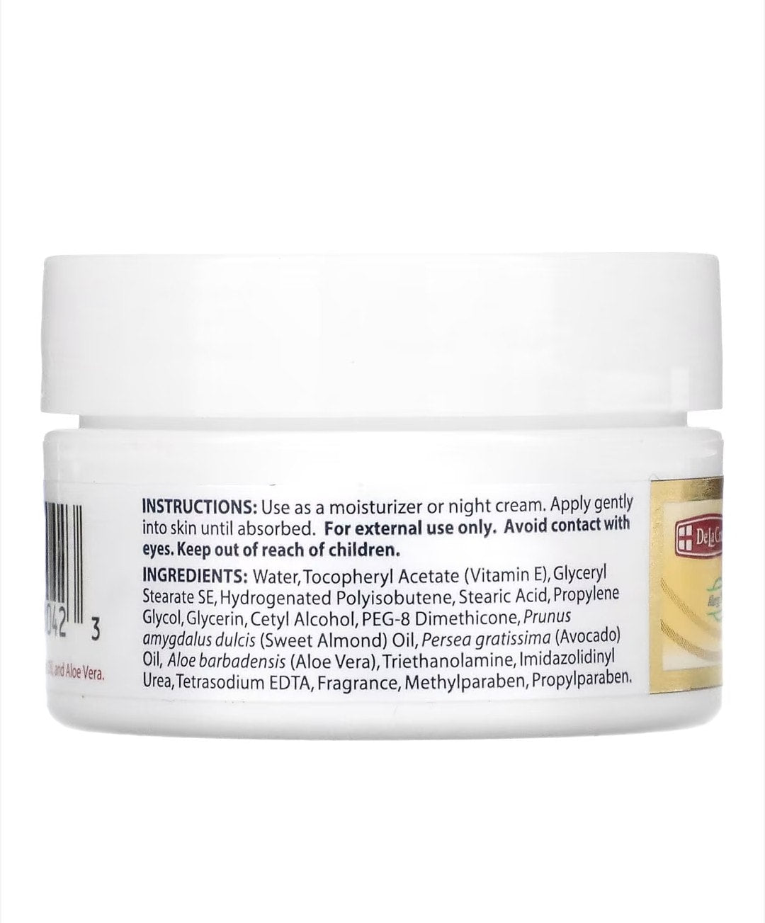 De La Cruz - Vitamin E Cream, 0.42 oz (12 g)