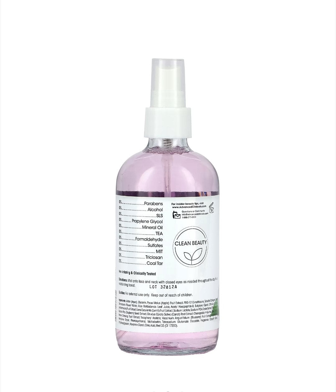 Advanced Clinicals - Collagen + Rosewater, Plump + Glow Facial Mist, 8 fl oz (237 ml)