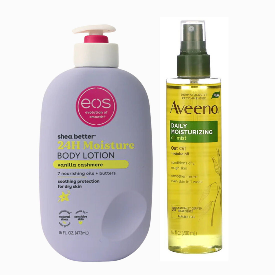 eos - Vanilla Body Lotion &amp; Aveeno Daily Moisturising Body Oil