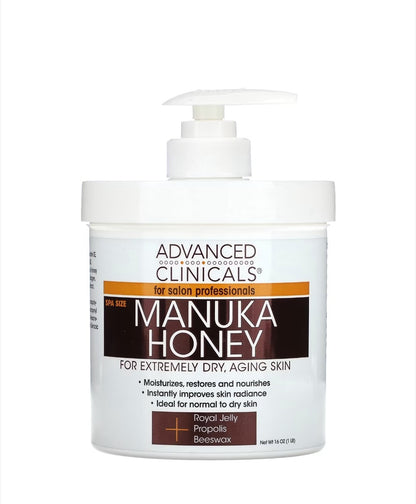 Advanced Clinicals - Manuka Honey Cream, 1 lbs (16 oz)