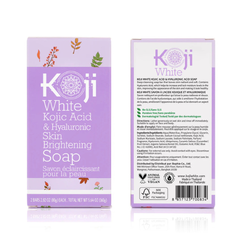 Kojic Acid &amp; Hyaluronic Acid Brightening Soap 2 Bars (160g)