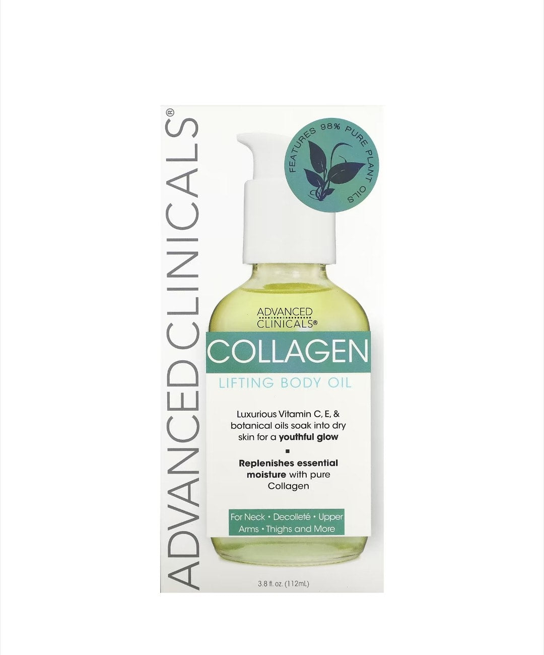 Advanced Clinicals - Collagen Lifting Body Oil, 3.8 fl oz (112 ml)