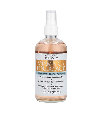 Advanced Clinicals - Vitamin C + Ferulic Acid, Antioxidant Glow Facial Mist, 7.5 fl oz (222 ml)