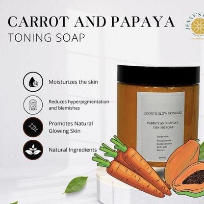 JennysGlow - Carrot and Papaya Toning Soap (500ml)
