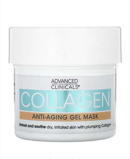 Advanced Clinicals - Collagen, Anti-Aging Gel Beauty Mask, 5 fl oz (148 ml)