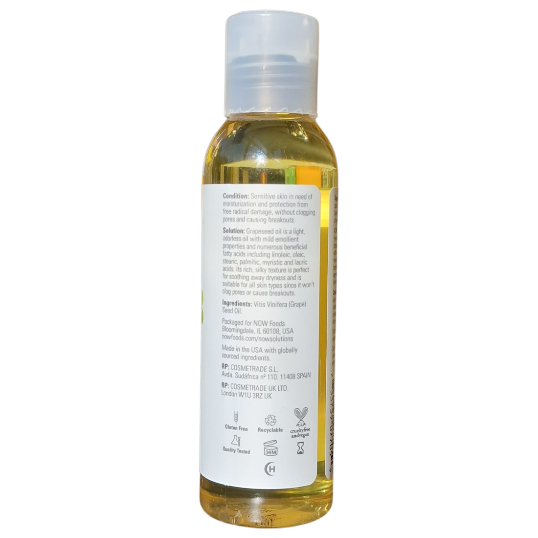 Now Solutions - Grapeseed Oil (118ml / 4 fl oz)