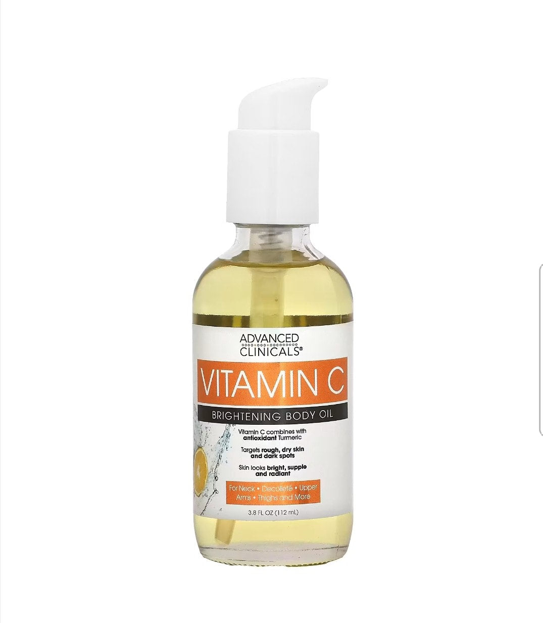 Advanced Clinicals - Vitamin C, Brightening Body Oil, 3.8 fl oz (112 ml)