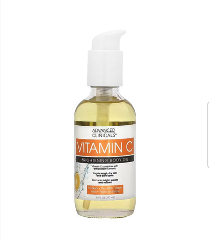 Advanced Clinicals - Vitamin C, Brightening Body Oil, 3.8 fl oz (112 ml)