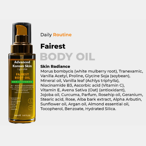 Advanced Korean Skin - Fairest Skin Lightening Body Oil (280ml)