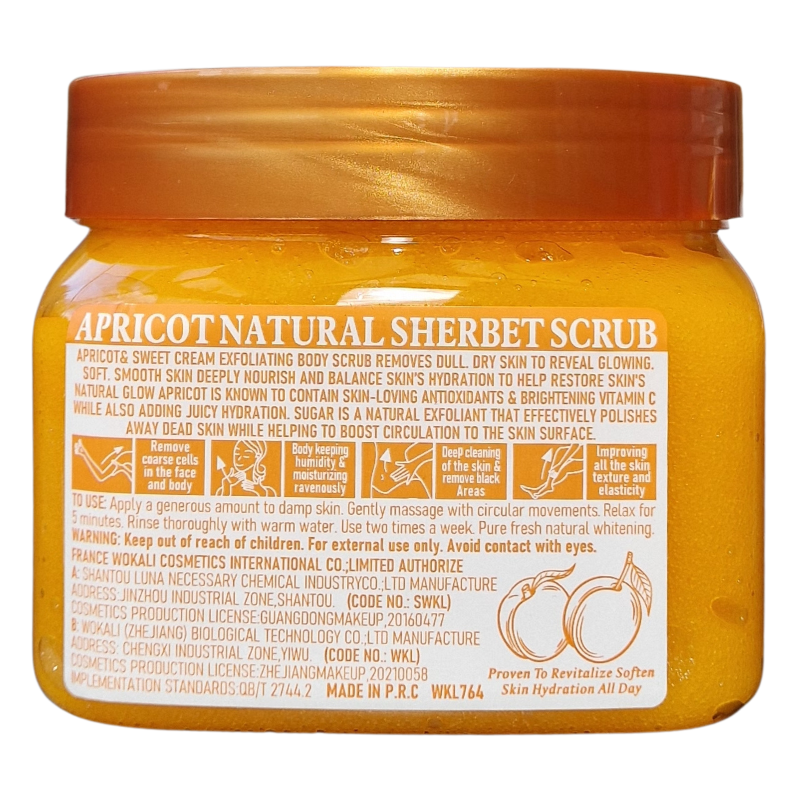 Fruit Of The Wokali - Apricot Natural Sherbet Scrub (600g / 21 US Oz)