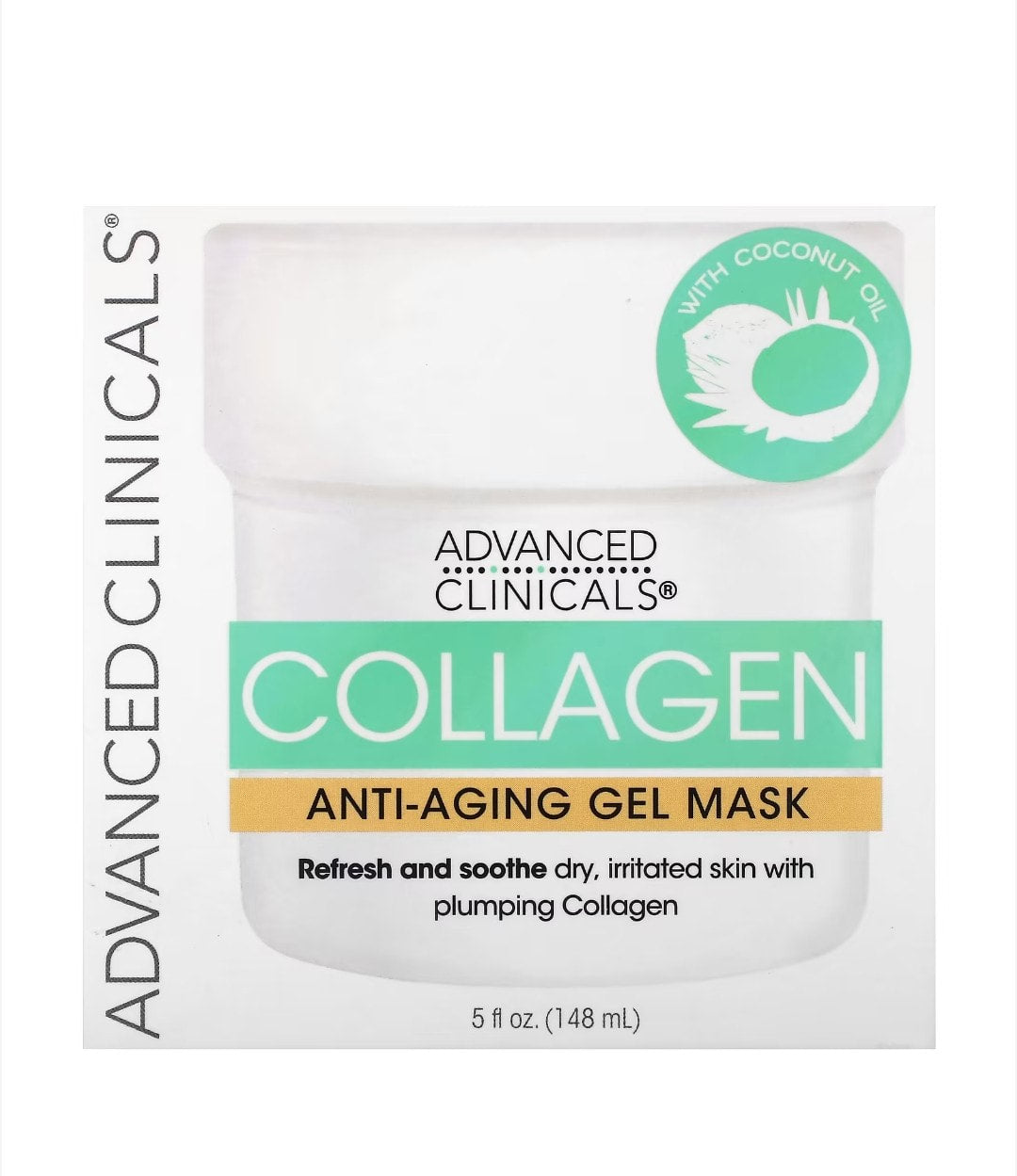 Advanced Clinicals - Collagen, Anti-Aging Gel Beauty Mask, 5 fl oz (148 ml)