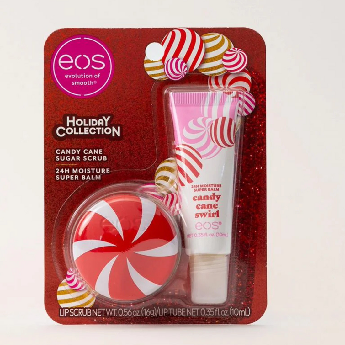 eos - Candy Cane Swirl Lip Balm + Lip Scrub