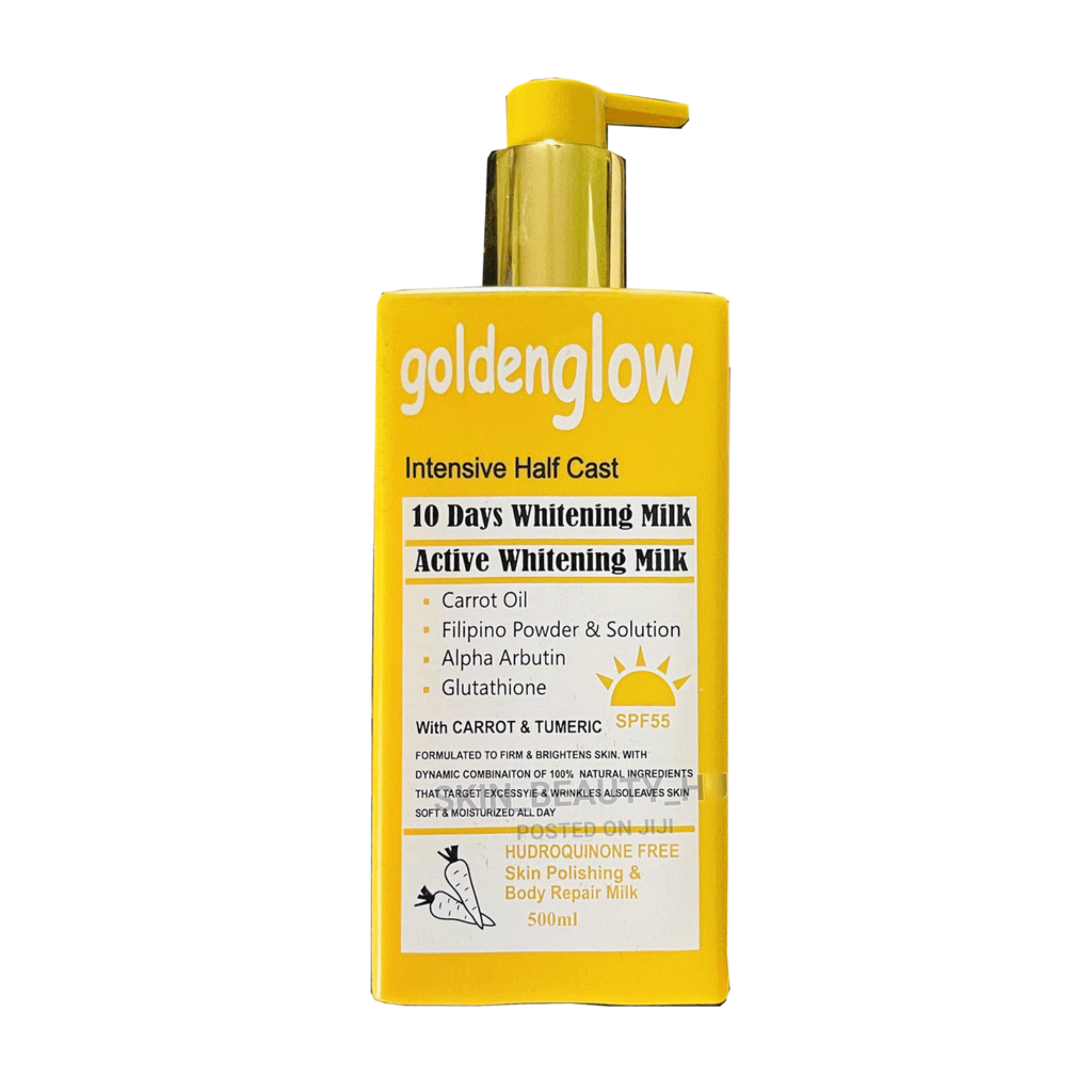 Golden Glow - whitening halfcast Lotion with Carrot &amp; Argan Oil ( 500ml)