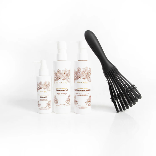 Makari - Hair Set Including Shampoo + Conditioner + Serum + Hair Brush