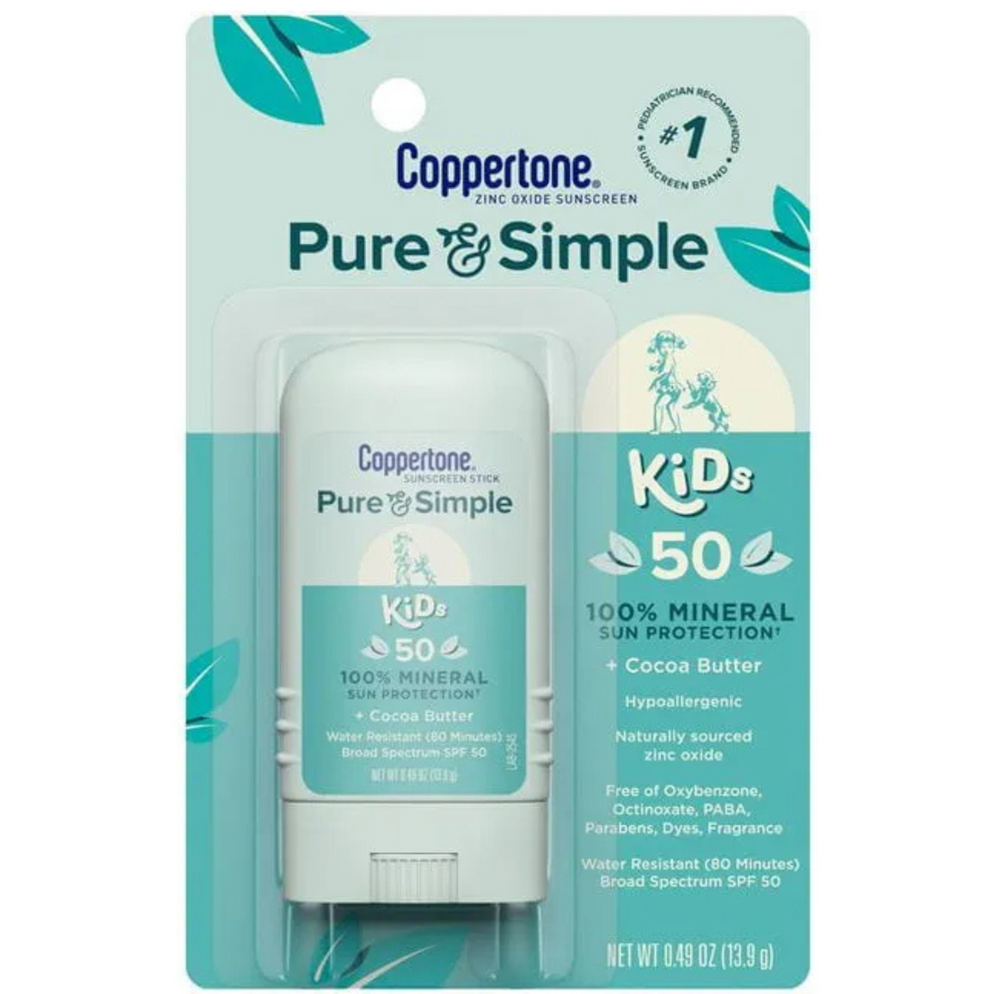 Coppertone - Pure &amp; Simple Kids Sunscreen Stick SPF50