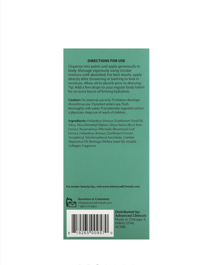 Advanced Clinicals - Collagen Lifting Body Oil, 3.8 fl oz (112 ml)
