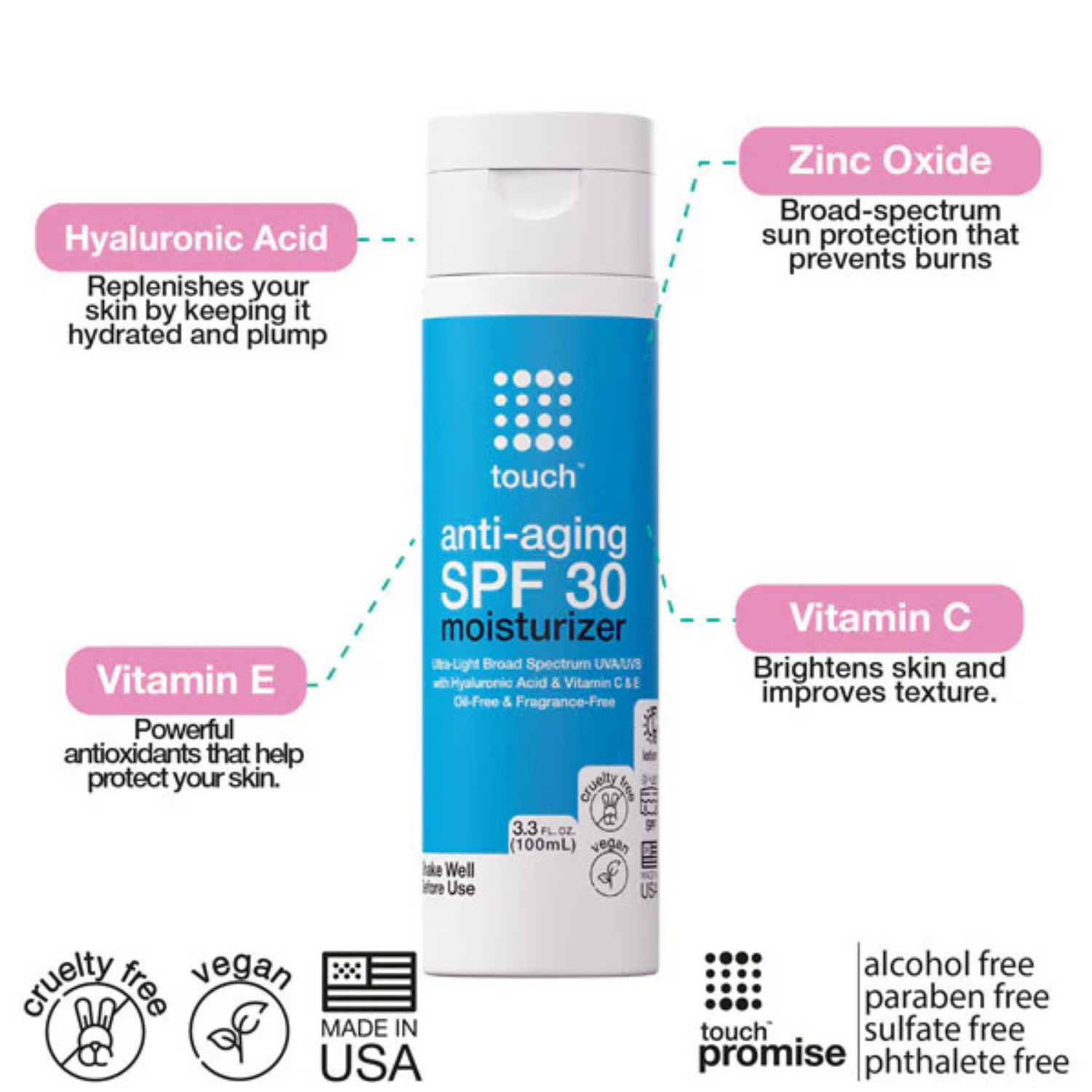 Touch - Anti Aging Moisturizer With SPF 30 For Radiant Skin