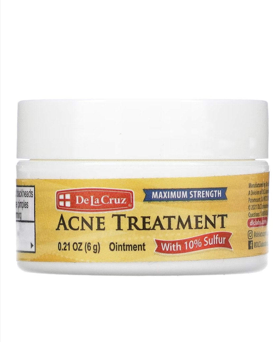 De La Cruz - Acne Treatment Ointment Maximum Strength, 0.21 oz (6 g)