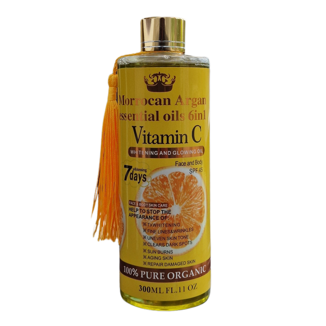 Morrocan Argan Essential Oils - Vitamin C 6-in-1 Whitening &amp; Glowing (300ml / 11 Fl. 0z)