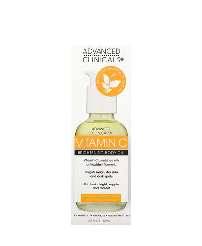 Advanced Clinicals - Vitamin C, Brightening Body Oil, 3.8 fl oz (112 ml)