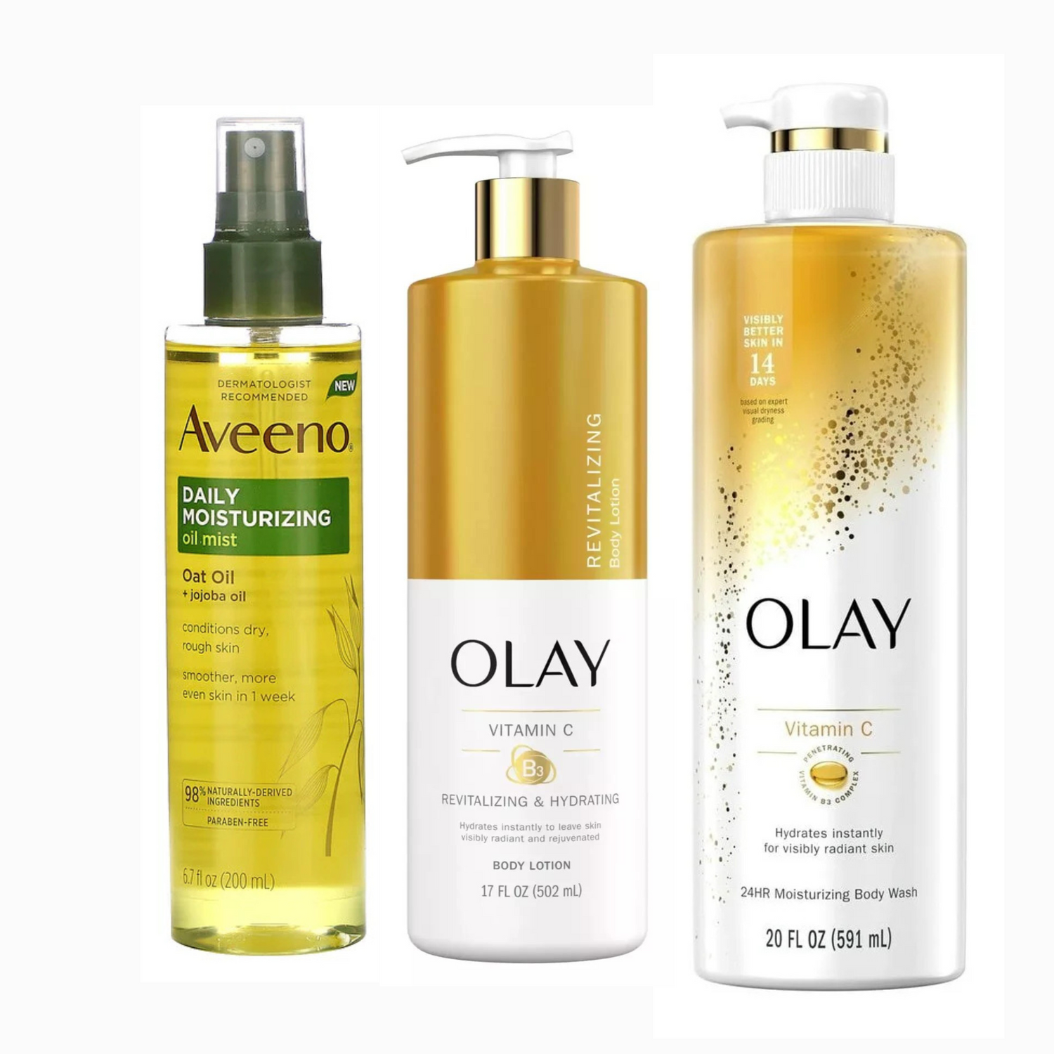 Olay Vitamin C  Body Lotion &amp; Wash + Aveeno oil