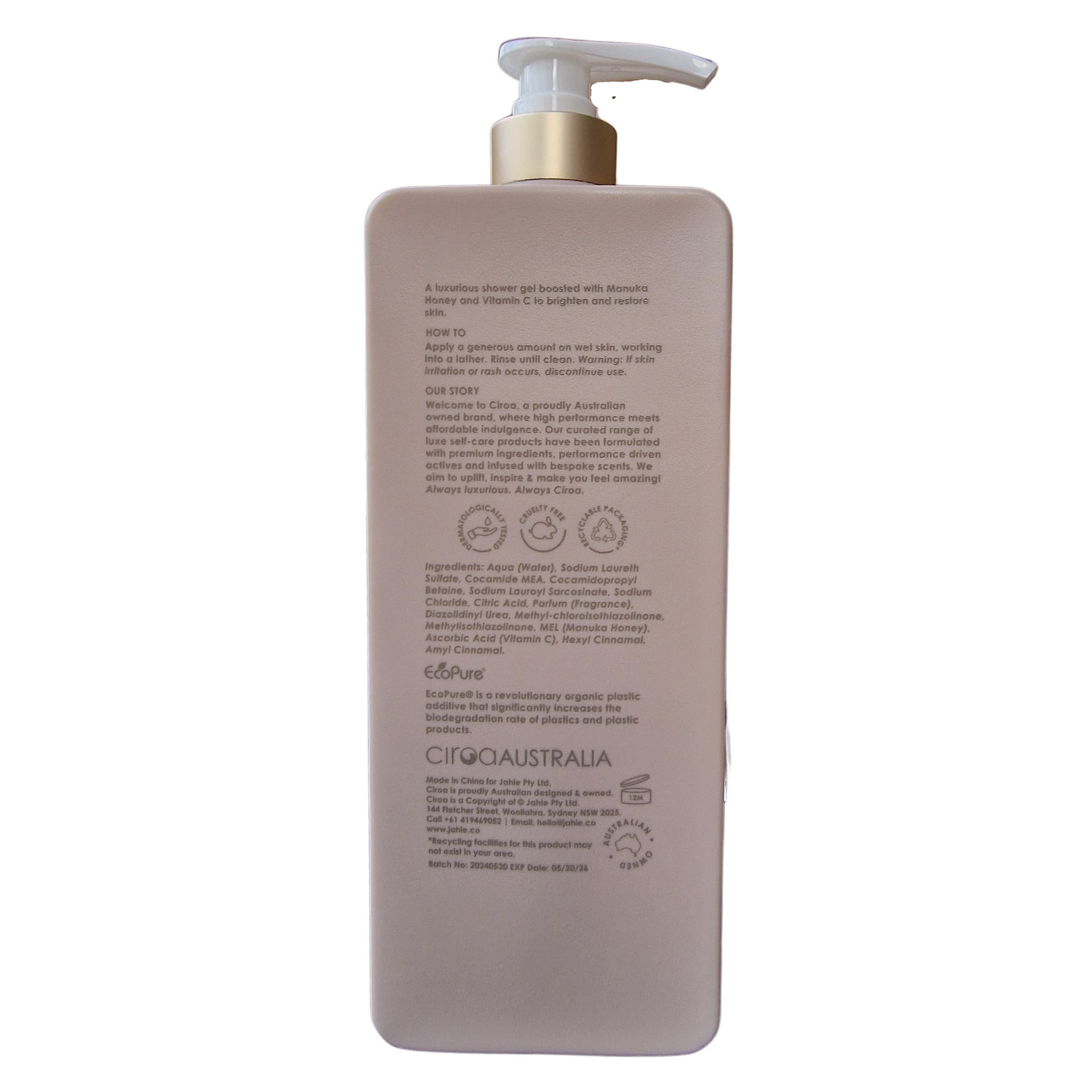 Ciroa - Manuka Honey &amp; Vitamin C Shower Gel (1000ml / 33.8 fl oz)