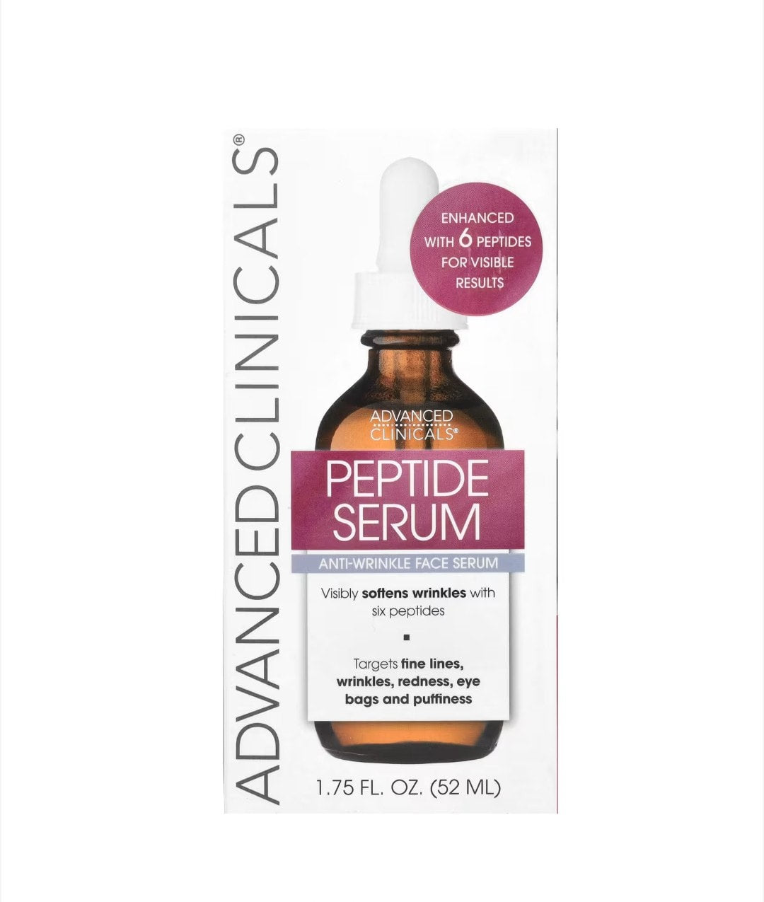 Advanced Clinicals - Peptide Serum, Anti-Wrinkle Face Serum, 1.75 fl oz (52 ml)